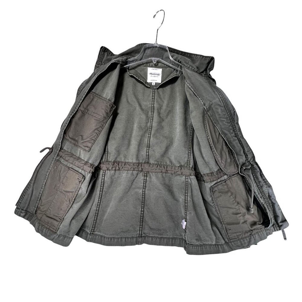 Madewell Olive Green Jacket Full Zip Pockets Womens Med Lightweight Army Style - Picture 4 of 12